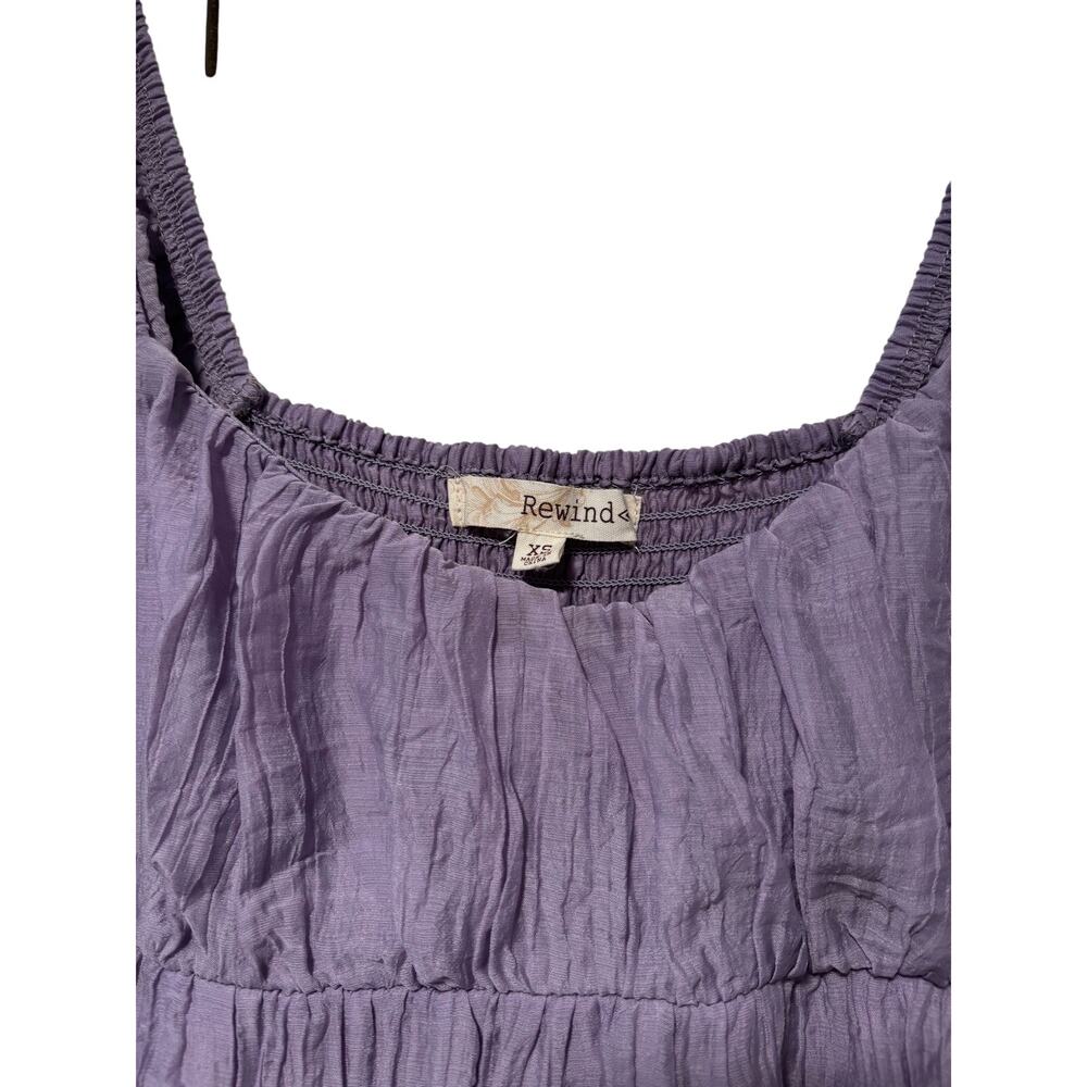Rewind Lavender Mini Dress XS Flutter Sleeve Smocked Cottagecore Babydoll Boho - Picture 3 of 9